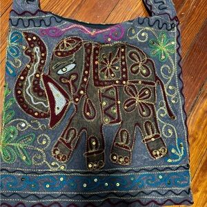 sequin elephant sling bag boho